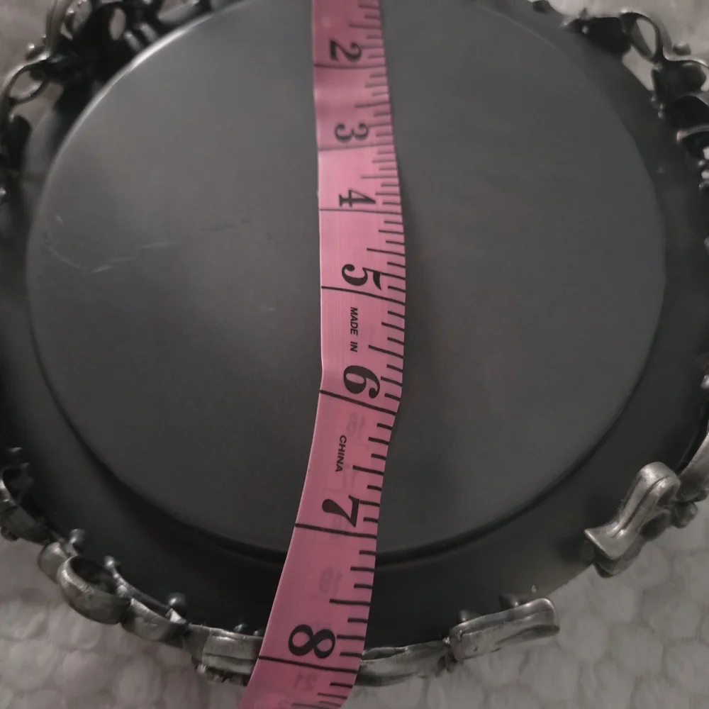 PartyLite Pewter Floral Candle Ring Holder with Pink and Blue Rhinestones - Picture 8 of 10
